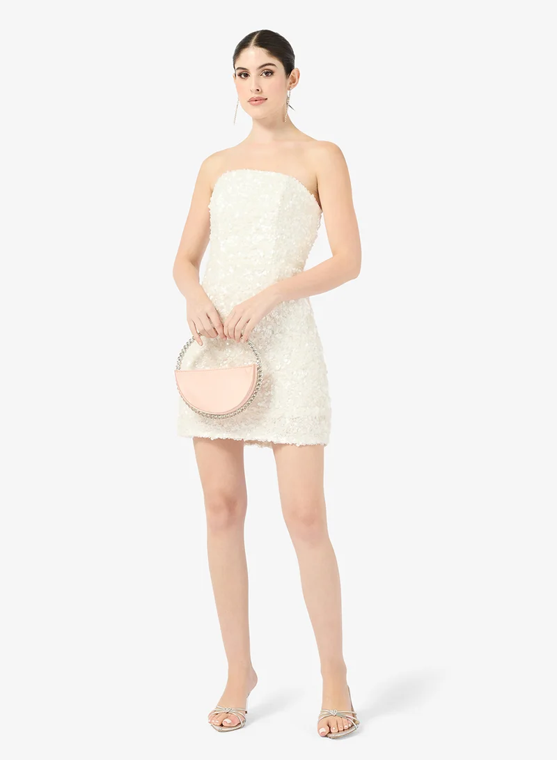 Little Mistress White Sequin Mini Dress